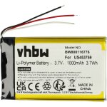 Batterie compatible avec sony mdr - hw700ds lecteur de musique mp3 (1000mah, 3, 7v, li - polymre) - ...
