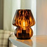 Batteriebetriebene pilzlampe ? kleine dekorative vintage - tischlampe mit timer f�r nachttisch, schlafzimmer, ...