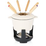 Service � fondue � 13 pi�ces en fonte pour 6 personnes, 1 l, �maill�, avec br�leur et fourchettes - bbq ...