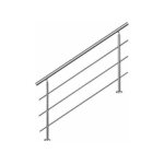 Bc - elec - ahm1403 main courante d'escalier 140cm, balcon, balustrade, garde - corps en inox avec 3 ...