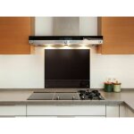 Bc - elec - akg06 - 7051 cr�dence de cuisine en verre noir brillant 70x50cm, verre securit tremp� 6mm, ...