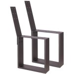 Bc - elec - hmts - 0101b 2 pieds de banc en acier noir avec dosseret, ch�ssis de banc avec dossier 40x81cm ...