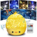 B�b� veilleuse projecteur, rotation 360 equip�e 6 types lumi�res lampe projection, 8 types de musique ...