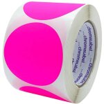 Bebusingoto �tiquette ronde de 2 pouces, rose fluorescent, autocollants � points de code de couleur permanents ...