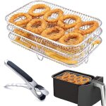 Bebusingoto grille vapeur pour friteuse � air, accessoires pour friteuse � air, gril multifonction double ...