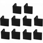 Bebusingoto noir 35mm x 35mm 10pcs casquette pieds chaise angle fer forme l patin meuble table embout ...