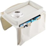 Beige) canap� accoudoir suspendu tv t�l�commande organisateur canap� sac de rangement avec porte - gobelet ...
