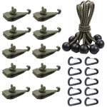 Beijiyi - 10 pi�ces cordons �lastiques avec boules, tendeur boule pour b�che, tente, camping, pavillon, ...