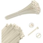 Beijiyi - 100 attache cable universels blanc - 3. 6x200mm - serre cable et collier de serrage plastique ...