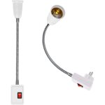Beijiyi - 2pcs porte lumi�re de ampoule led e27 avec interrupteur, support de lampe adaptateur convertisseur ...