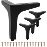 Beijiyi - lot de 4 pieds de meubles modernes en m�tal en forme de triangle pour placard, canap�, fauteuil, ...