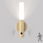 Beijiyi - applique murale sans fil bois, veilleuse led rechargeable murale avec d�tecteur de mouvement, ...