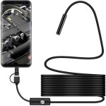 Beijiyi - endoscope usb 7mm 2 en 1 cam�ra d'endoscopie �tanche avec c�ble usb de 5 m pour adaptateur ...