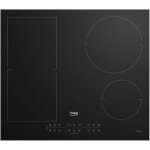 Beko - plaque induction 4 feux, fonction d'arrt automatique, 58cm, noir (hii64200fmt)