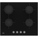 Beko - table de cuisson gaz 60cm 4 feux 7400w verre noir hilg64221s