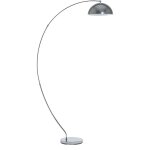 Lampadaire design incurv� en m�tal argent� avec abat - jour suspendu r�glable e27 max 60w pour salon ...