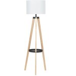 Beliani - lampadaire � tr�pied moderne scandinave bois clair abat jour blanc bluff