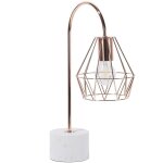 Beliani - lampe � poser arc 50 cm design glamour abat - jour type cage en m�tal cuivr� et base effet ...