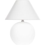Beliani - lampe � poser blanche en c�ramique abat - jour conique en lin peint � la main limia