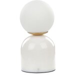 Beliani - lampe de chevet sur pied moderne abat - jour rond de verre simple et base en marbre blanc kiwi ...