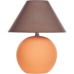 Beliani - lampe � poser orange en c�ramique abat - jour conique en lin peint � la main limia