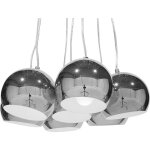 Lampe à suspension e27 max 25w 7 abat - jour en métal argenté 159 cm moderne olza Lampe à suspension e27 max 25w 7 abat - jour en métal argenté 159 cm moderne olza