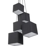 Lampe de suspension e27 max 40w 5 abat - jour en polyester noir forme cube mesta Lampe de suspension e27 max 40w 5 abat - jour en polyester noir forme cube mesta