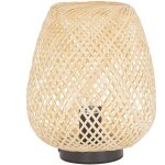 Beliani - lampe de table à poser déco en bambou clair ajourée e27 max 40w luminaire parfait pour chambre ... Beliani - lampe de table à poser déco en bambou clair ajourée e27 max 40w luminaire parfait pour chambre ...