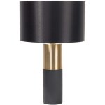 Beliani - lampe � poser lampe de table en m�tal gris et dor� avec abat - jour cylindrique noir e27 max ...