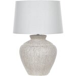 Lampe de table traditionnelle abat - jour tambour base en céramique crème caine Lampe de table traditionnelle abat - jour tambour base en céramique crème caine