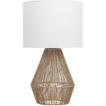 Beliani - lampe � poser tiss�e en cordes de papier � pied pentagonal d�coratif et fonctionnel naturel ...