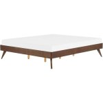 Beliani - cadre de lit double moderne placage de bois de frne fonc sommier  lattes mdf 180 x 200 cm ...