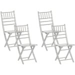 Lot 4 chaises de salle  manger pliantes en bois peint argent design glamour et contemporain pour salon ...