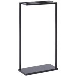 Porte - serviettes rangement salle de bain 3 rails acier noir brillant garcitas