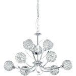 Bellis - suspension de plafond � 9 bras multiples flower design flower design chrome, glass nine, g9 ...