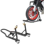 B�quille sous tete de fourche classic leve moto roue avant noir + b�quille de range arri�re mover ii ...