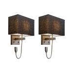 Bergamo - led applique murale avec bras flexible - 2 pièces - l 300 mm - noir - moderne - éclairage intérieur ... Bergamo - led applique murale avec bras flexible - 2 pièces - l 300 mm - noir - moderne - éclairage intérieur ...