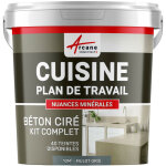 B�ton cir� cuisine, plan de travail, cr�dence, �vier sol et mur rev�tement mural d�coratif kit complet ...