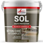 Bton cir sol en kit, primaire et vernis de finition inclus - 2 m (en 2 couches) marron glac - arcane ...