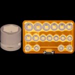 Coffret de 17 douilles impact choc bgs technic 6 pans 1 / 2 8 a 24 mm