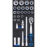 Bgs technic - insert de servante d'atelier 1 / 3 : jeu de cl� � douilles 12, 5 mm (1 / 2) 27 pi�ces