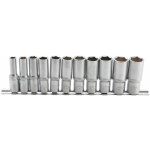 Jeu de 11 douilles 6 pans bgs longues, profondes, 8 a 19 mm carre 3 / 8