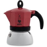 Bialetti - cafetiere 4t moka induction rougen