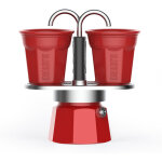 Bialetti mini express cafeti�re rouge compacte 100 ml
