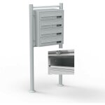 Bigb - boite aux lettres sur pieds 4 entr�es argent poudr�es