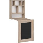 Bureau pliant pour accrocher bibliothque bureau maison chne 145x90x60cm inclinable