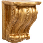 Biscottini - etagre murale en bois antique finition feuille d'or made in italy