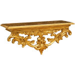 �tag�re murale en bois avec finition antique � la feuille d'or l46xpr17xh22 cm fabriqu�e en italie