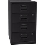 Bisley, caisson hauteur bureau pfa, 4 tiroirs universels, noir