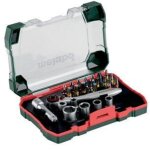 Metabo ? coffret d'embouts et de cl�s � cliquet 26 pi�ces 62670100 ? embouts s2 25mm ? acier chrome vanadium ...